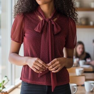 SHEIN Silver Glitter Sequins Blouse